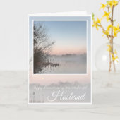 ハッピーアニバーサリー夫、薄紫ミスティ湖、 カード (黄色い花)