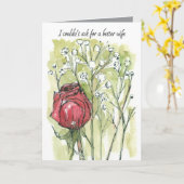 ハッピーアニバーサリー妻レッドローズベビーの息 カード (黄色い花)