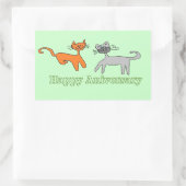 ハッピーアニバーサリー子猫シール 長方形シール (バッグ)