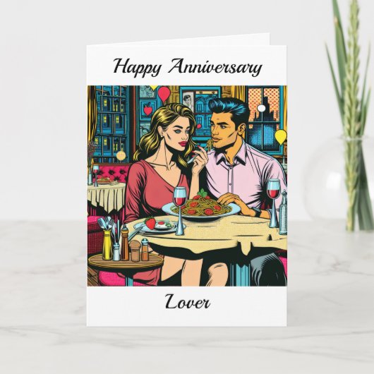 ハッピーアニバーサリー恋人 | Spaghettisディナー カード (正面)