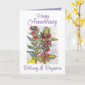 ハッピーアニバーサリー最高のウィズミルクウィードフローラ カード (黄色い花)