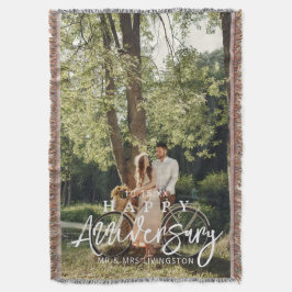 ハッピーアニバーサリー結婚ズカスタム スローブランケット