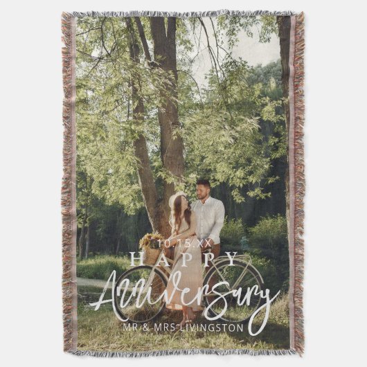 ハッピーアニバーサリー結婚ズカスタム スローブランケット (正面縦)