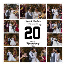 ハッピーアニバーサリー10枚の写真を飾れるフォトコラージュ