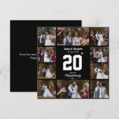 ハッピーアニバーサリー10枚の写真コラージュ サンキューカード (正面/裏面)