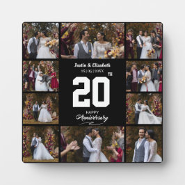 ハッピーアニバーサリー10枚の写真コラージュ フォトプラーク