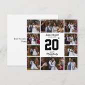 ハッピーアニバーサリー10枚の写真コラージュ 案内状 (正面/裏面)