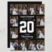 ハッピーアニバーサリー12枚の写真コラージュ 案内状 (正面/裏面)