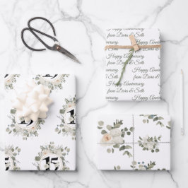 ハッピーアニバーサリー15カスタム年 ラッピングペーパーシート