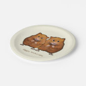 ハッピーアニバーサリー、かわいいハムスター夫婦 ペーパープレート (アングル)