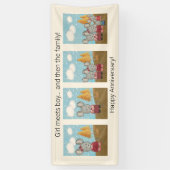 ハッピーアニバーサリー | かわいいマウスファミリー漫画ストリップ 横断幕 (縦)