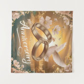 ハッピーアニバーサリー ゴールド タペストリー (正面(横))