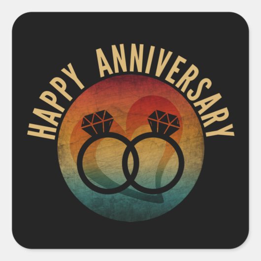 ハッピーアニバーサリー スクエアシール (正面)