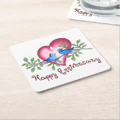 ハッピーアニバーサリー スクエアペーパーコースター (アングル)