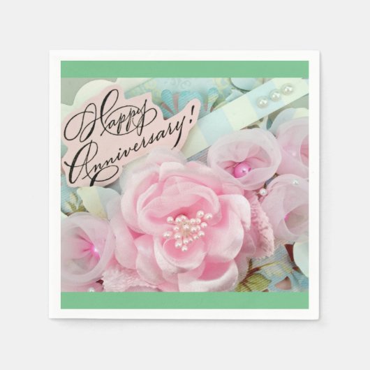 ハッピーアニバーサリー スタンダードカクテルナプキン (正面)