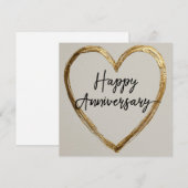 「ハッピーアニバーサリー」デザインと金ゴールドハート シーズンカード (正面/裏面)