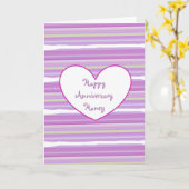 ハッピーアニバーサリー プレtty パープル ウォーターカラー カード (黄色い花)