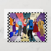 ハッピーアニバーサリー |レトロノスタルジック1950年代 ポストカード (正面/裏面)