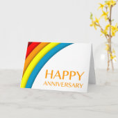 ハッピーアニバーサリー（レトロレインボー） カード (黄色い花)
