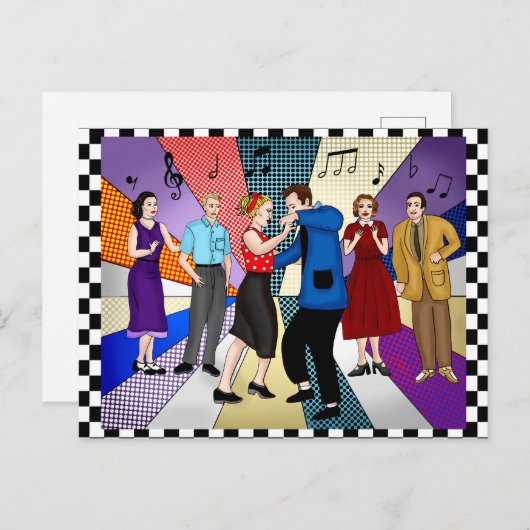 ハッピーアニバーサリー | レトロ ノスタルジック 1950's ポストカード (正面/裏面)