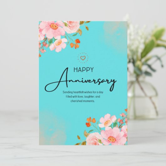 ハッピーアニバーサリー 心からの願いを送ります 招待状 (スタンド正面)