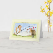 ハッピーアニバーサリー，愛，音楽，ワインお祝い カード (黄色い花)