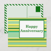 ハッピーアニバーサリー：春 ストライプの ポストカード (正面/裏面)