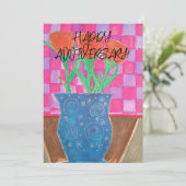 ハッピーアニバーサリー！花模様及び青市松模様に瓶 シーズンカード (スタンド正面)