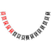 ハッピーアニバーサリー（赤い白い黒）またはあなたの色 バンティングフラッグ (全)