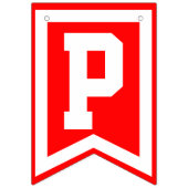 ハッピーアニバーサリー（赤い白い黒）またはあなたの色 バンティングフラッグ (第3の旗)