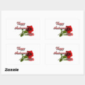 ハッピーアニバーサリー 長方形シール (シート)