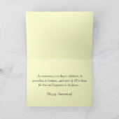 ハッピーアニバーサリー、黄色い蘭の花 カード (内部)