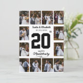 ハッピーアニバーサリー 12 枚の写真を飾れるフォト コラージュ シーズンカード (スタンド正面)