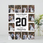 ハッピーアニバーサリー 12 枚の写真を飾れるフォト コラージュ 案内状 (スタンド正面)