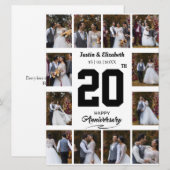 ハッピーアニバーサリー 12 枚の写真を飾れるフォト コラージュ 案内状 (正面/裏面)