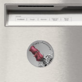 ハッピーアニバーサリー | 2つの赤いバラの写真 マグネット (インサイチュ (食洗機))