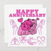 ハッピーアニバーサリー – ASLデザイン 案内状 (正面/裏面)