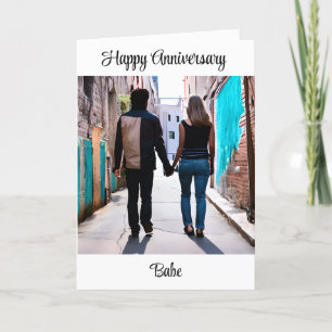 ハッピーアニバーサリー   Couple Holding Hands Urban Art カード