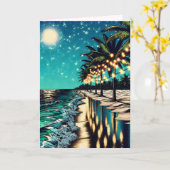 ハッピーアニバーシかわいらしュアルコーストパーソナライズされたアート カード (黄色い花)