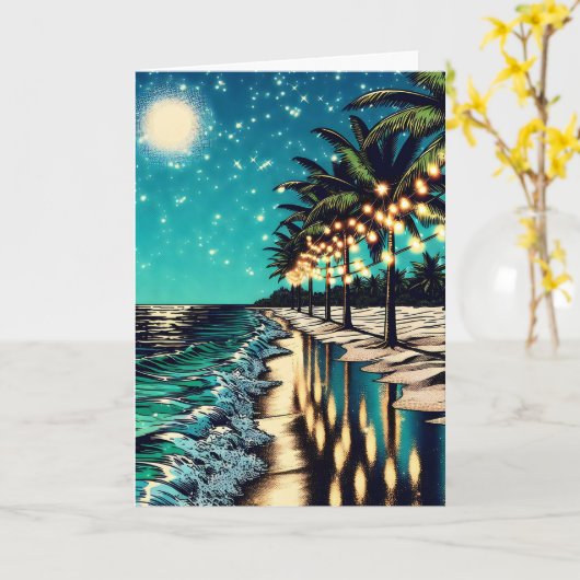 ハッピーアニバーシかわいらしュアルコーストパーソナライズされたアート カード (黄色い花)