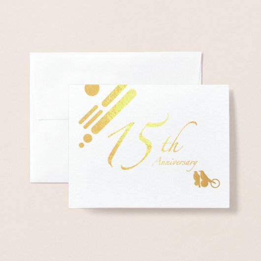 ハッピーアニバーズモダン15周年 箔カード (封筒付き正面)