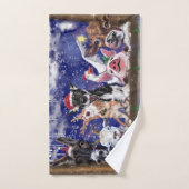 ハッピーアニマルタオル付きクリスマスバスタオルパーティー バスタオルセット (ハンドタオル)