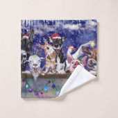 ハッピーアニマルタオル付きクリスマスバスタオルパーティー バスタオルセット (ウォッシュタオル)