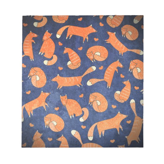 ハッピーアニマルフォックスパターン ノートパッド (正面)