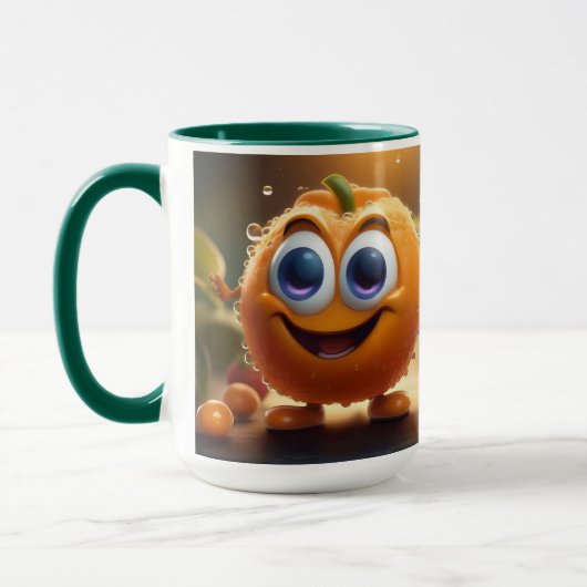 ハッピーアニメーション3dオレンジ、 マグカップ (左)