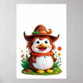 ハッピーアヒルと帽子 | AI Art ポスター (正面)