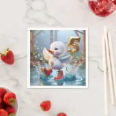 ハッピーアヒル#5誕生日バルーン スタンダードカクテルナプキン (インサイチュ)