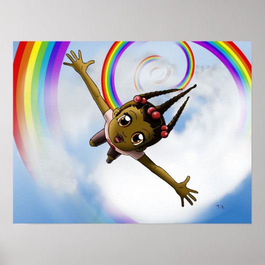 ハッピーアフリカンアメリカン・ガール ポスター (正面)