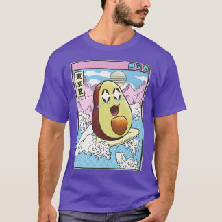 ハッピーアボカドサーフィンジャパネス波かわいいアニメV Tシャツ