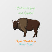 ハッピーアメリカンバイソンバッファローイラストレーション ウィンドウサイン (シート)